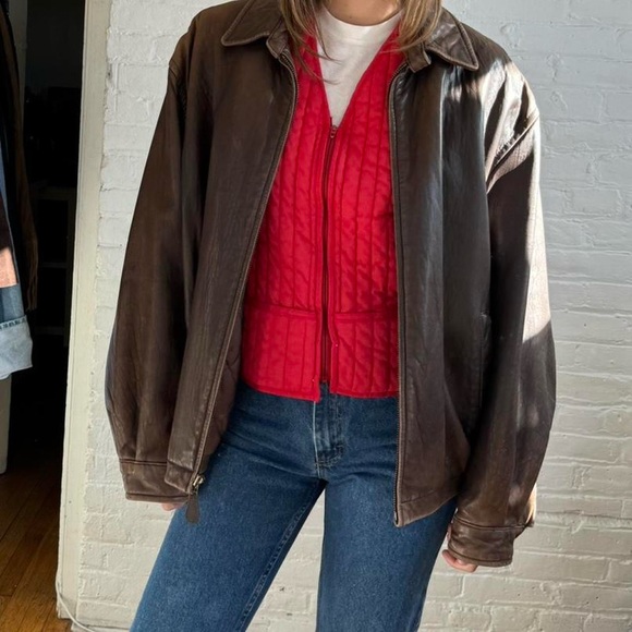 Red Quilted 70s Vest - Picture 3 of 8